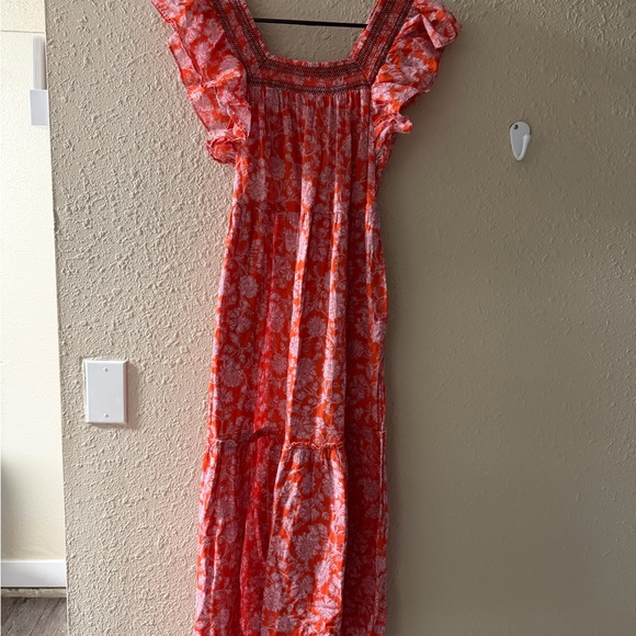 Free People Orange and White Maxi Dress - Picture 2 of 3